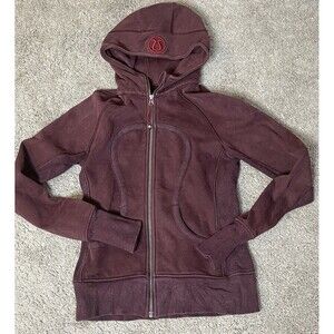 Lululemon Scuba Hoodie Zip Up Jacket Sweatshirt Burgundy Color Women’s Size 6